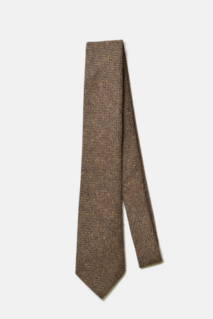 Brown Herringbone Tie