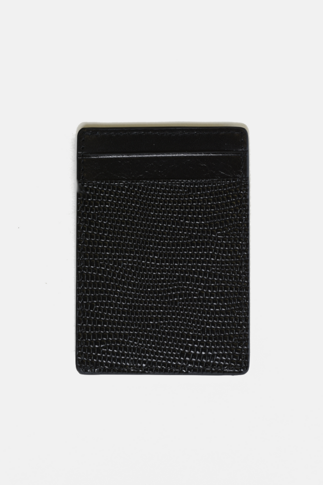 Lizard Black Leather Cardholder