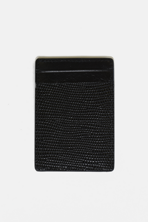 Lizard Black Leather Cardholder