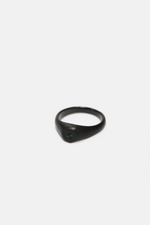 Black Steel Zirconia Pinky Ring