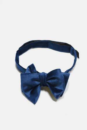 Midnight Navy Velvet Bow Tie