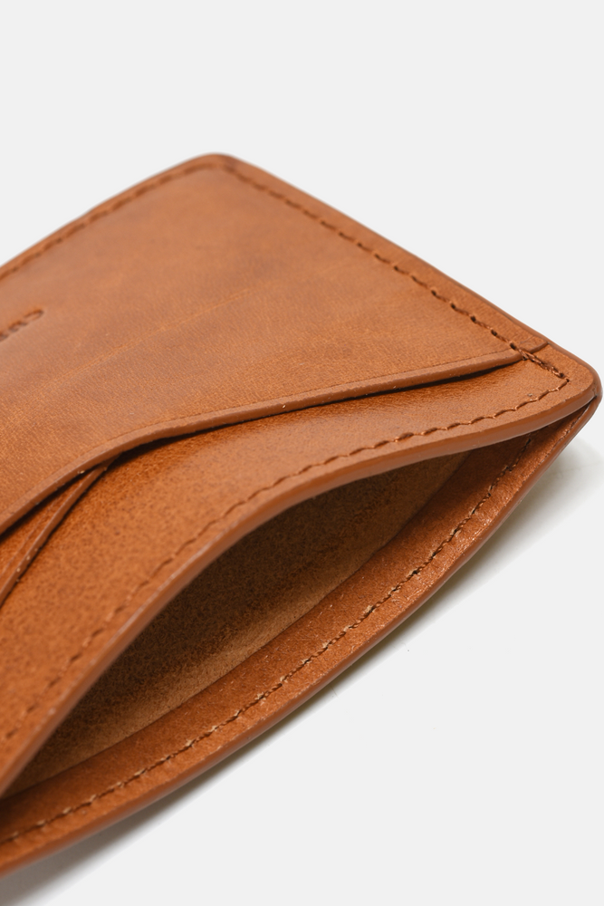 Cognac Brown Leather Cardholder