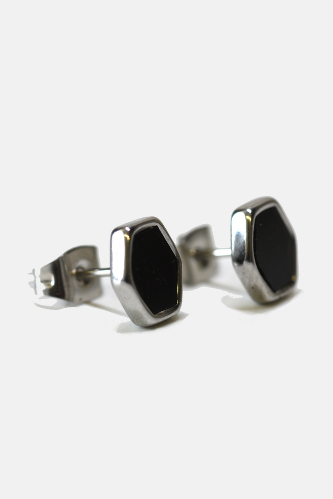 Octagon Onyx Earring