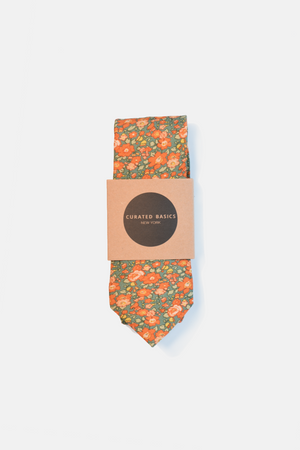 Orange Floral Tie