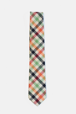 Orange and Green Gingham Tie