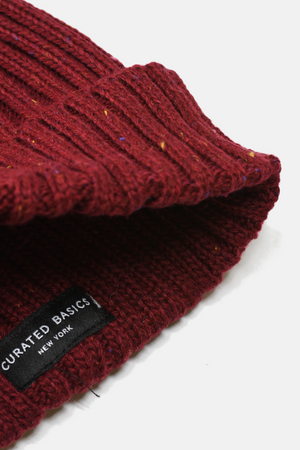 Brown, Burgundy, Black -- Donegal Wool Beanie