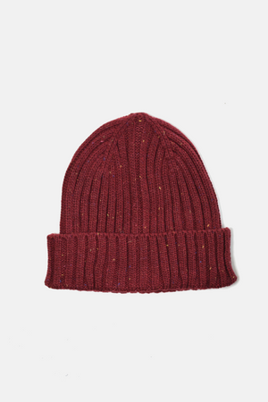 Brown, Burgundy, Black -- Donegal Wool Beanie